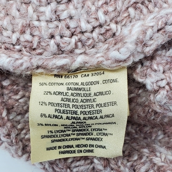 SLEEPING ON SNOW THE NEVES DUSTY ROSE MARBLE OFF SHOULDER SWEATER WOMEN SMALL - Picture 10 of 12